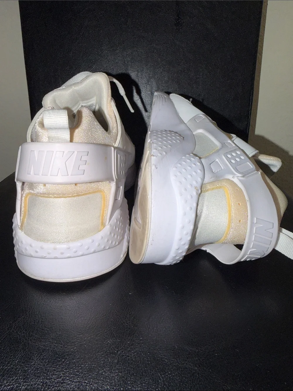 Nike White and Cream Low-Top Sneakers